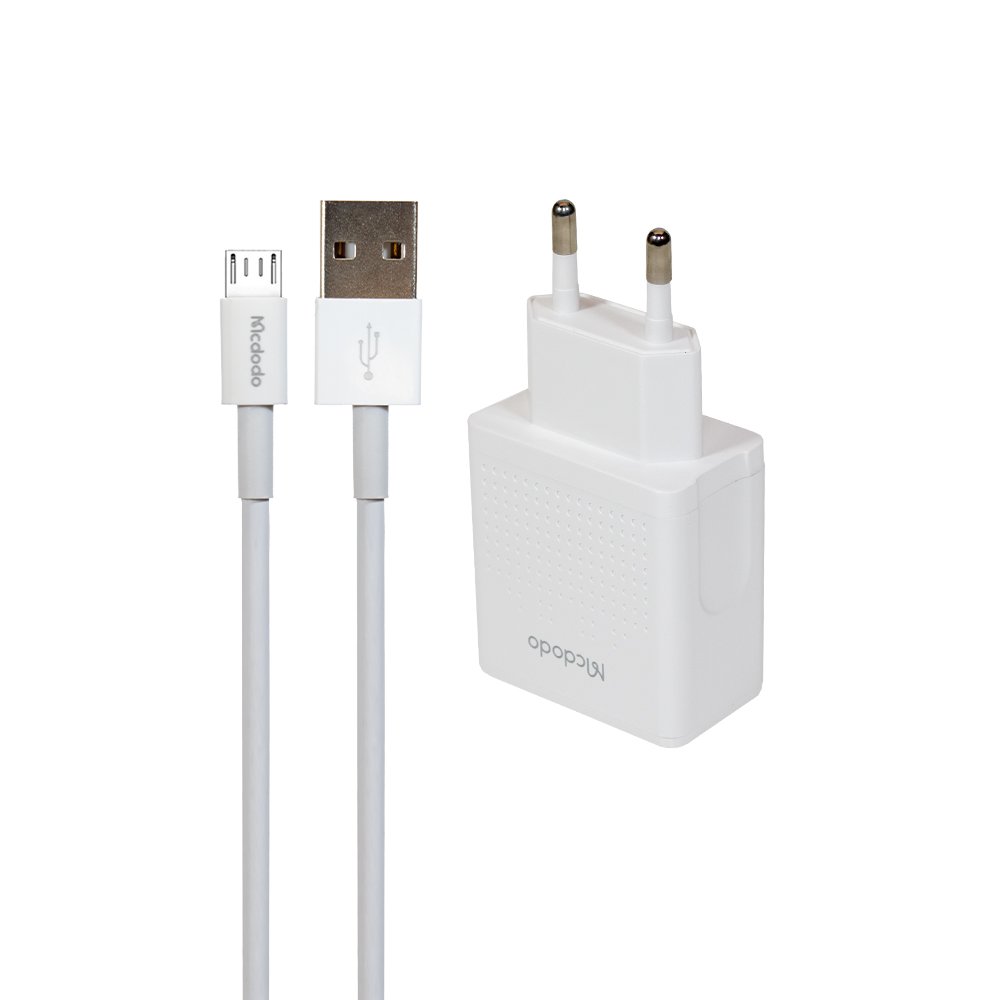شارژر دیواری 12وات مک دودو مدل CH-3971 به همراه کابل Micro USB