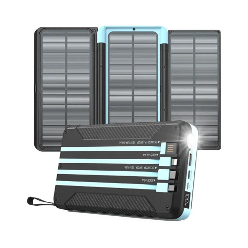 پاوربانک خورشیدی پاورولوژی مدل Powerology Multi-Cable 16000mA Solar