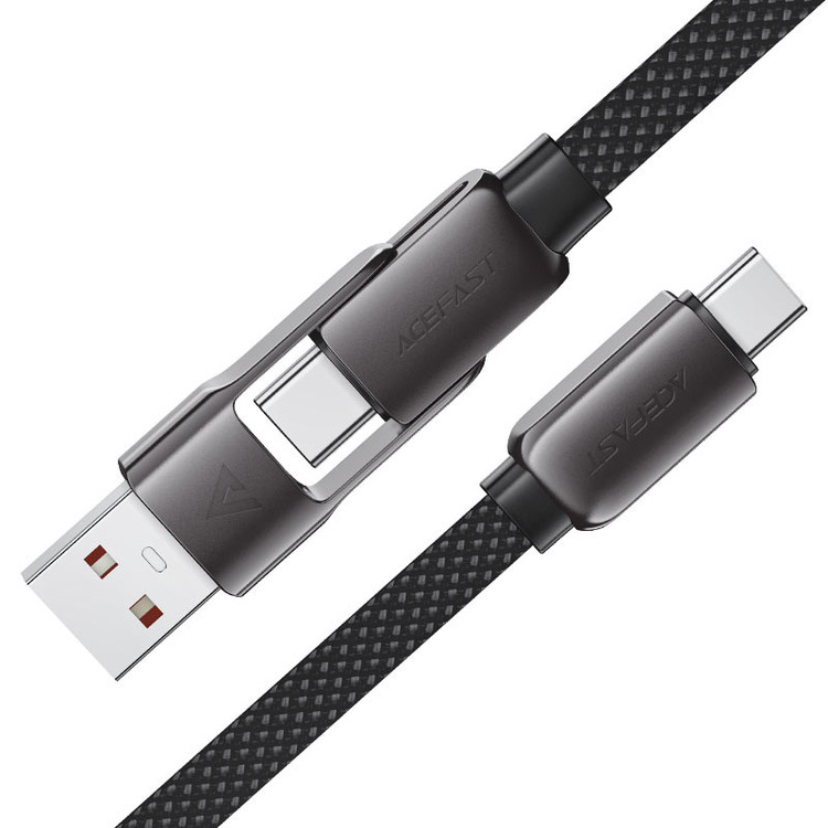 کابل دو سر Type-C و USB ایس فست ACEFAST C13-05 طول 20 سانتیمتر توان 60 وات