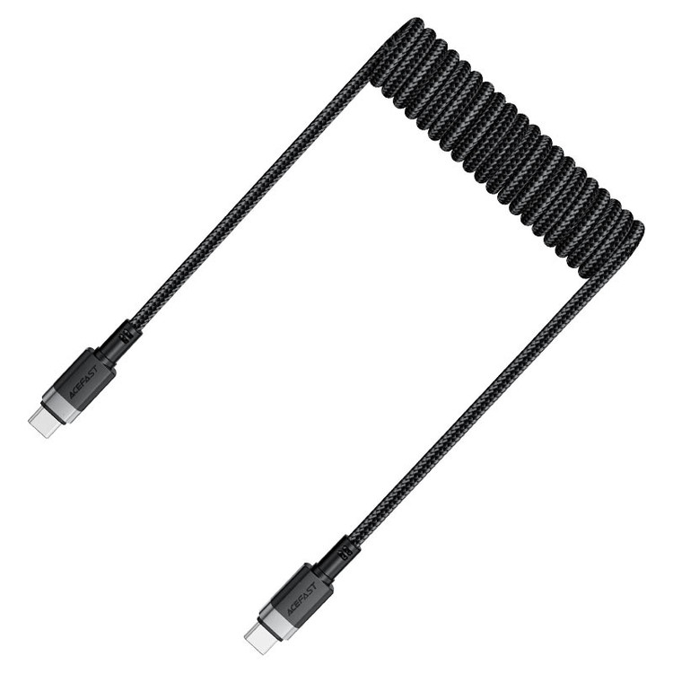 کابل Type-C به Type-C فنری ایس فست ACEFAST C14-03 طول 1.2 متر توان 60 وات