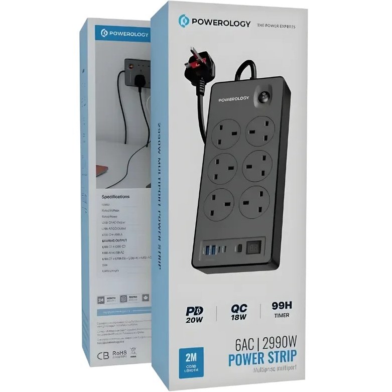 چندراهی برق هوشمند تایمر دار پاورولوژی  PWCUQC047