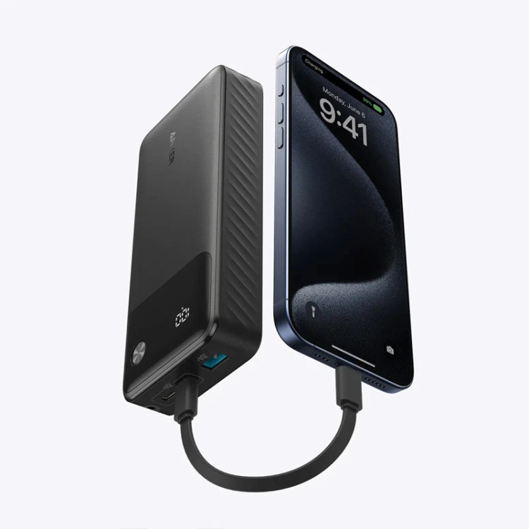 پاوربانک 30 وات انکر مدل A1384 ظرفیت 20000 میلی آمپر ساعت به همراه کابل USB-C